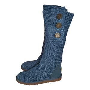 UGG Australia Women’s Classic Cardy Knit Boots Navy Blue Size 8 New Without Box